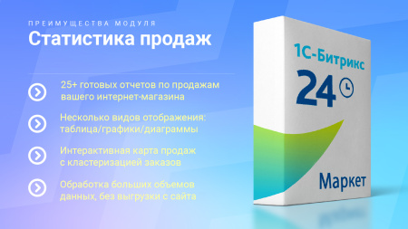 статистика продаж, товарная аналитика, карта заказов, рейтинги, 25+ готовых отчетов в bitrix.g-i-t.ru