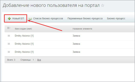 бизнес-процесс "добавление нового сотрудника на портал" в bitrix.g-i-t.ru