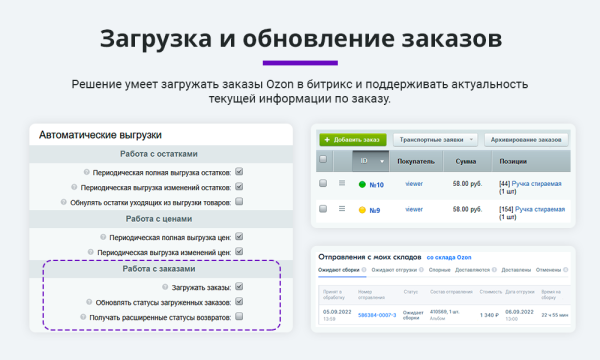 интеграция с ozon (озон) по api. цены, остатки, заказы, статусы, акты в bitrix.g-i-t.ru