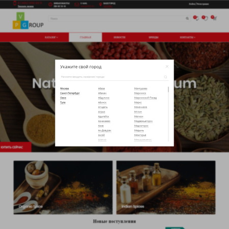 pvgroup.food - интернет магазин специй, продуктов. начиная со старта с конструктором дизайна №60161 в bitrix.g-i-t.ru