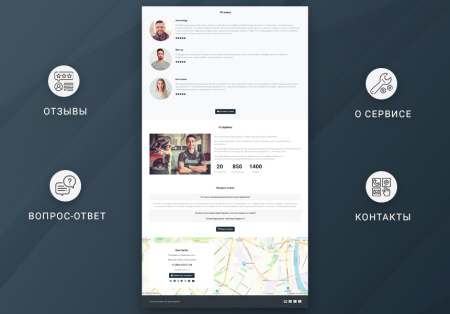 готовый одностраничный сайт: автосервис, автомойка, шиномонтаж, тюнинг-центр, частный механик в bitrix.g-i-t.ru