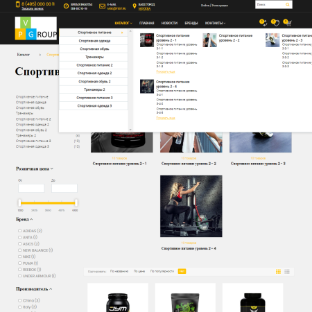 pvgroup.sport - интернет магазин товаров для спорта. начиная со старта с конструктором - №60157 в bitrix.g-i-t.ru