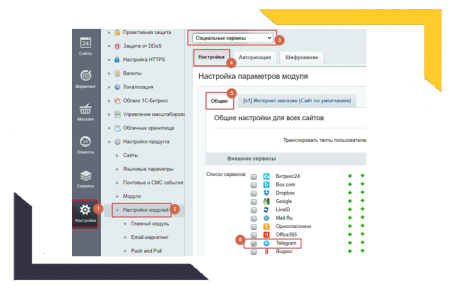 авторизация через telegram (телеграм) в bitrix.g-i-t.ru
