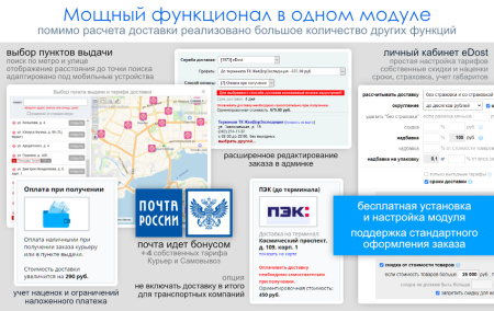 расчет доставки (почта, сдэк, пэк, энергия и др.) в bitrix.g-i-t.ru