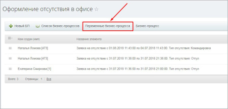 бизнес-процесс "отгул" в bitrix.g-i-t.ru