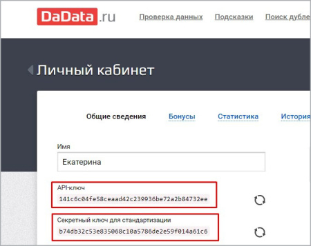 связь с сервисом dadata.ru в bitrix.g-i-t.ru